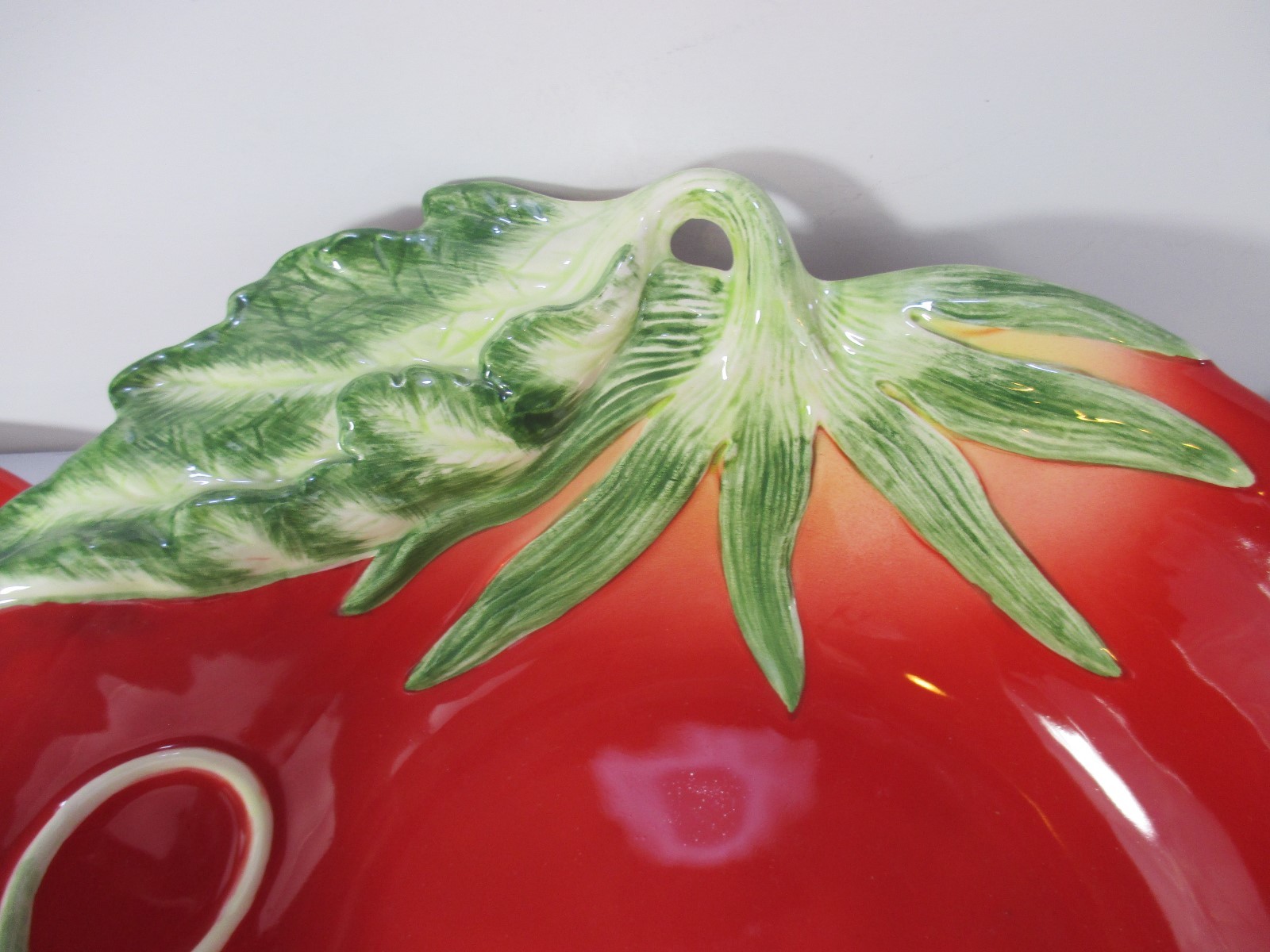 Fitz and Floyd Marche Serving Bowl & 4 plates Tomato Vegetable NOS #EL0515