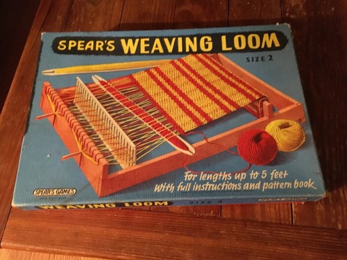 Vintage Spear's Weaving Loom Size 2 Original Box Clay Extra Loom & Yarn England