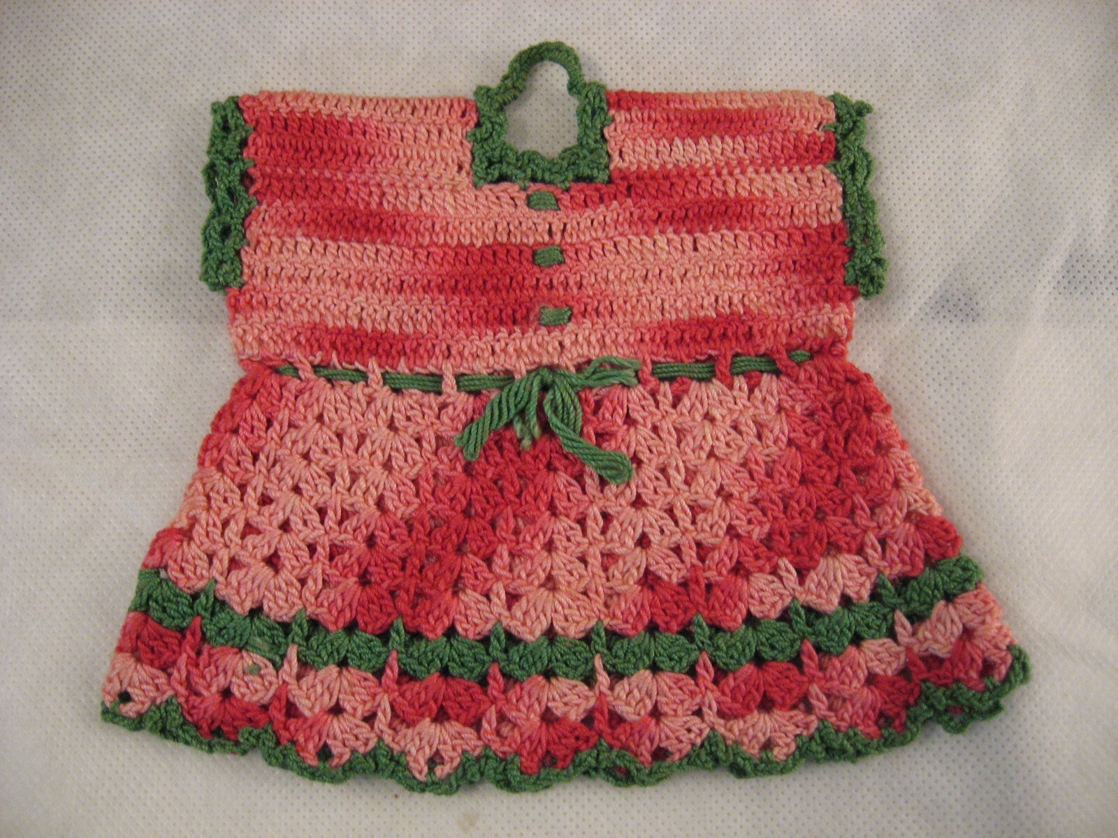 Vintage Hand Crocheted Dress and Pantaloon Hot Pads Pot Holders Trivets