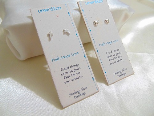 Unwritten Heart and Cross Stud Earring Duo R483 $65