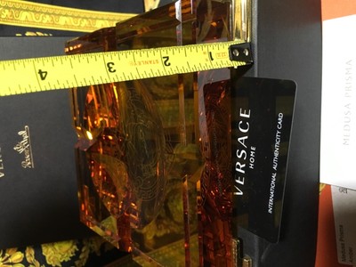 $600 VERSACE ASHTRAY MEDUSA AMBER GOLD 16cm in box  SALE