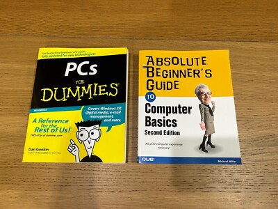 PCs For Dummies/ Absolute Beginners Guide Computer Basics 2 Books 