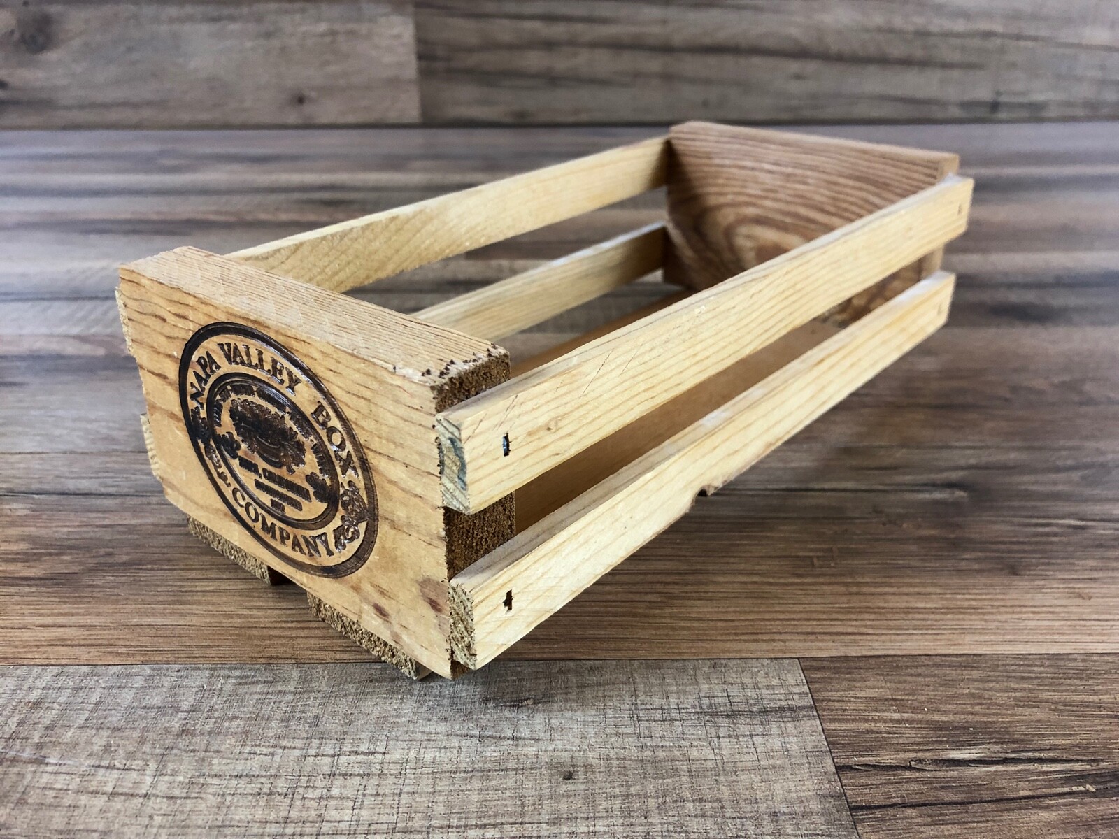 Vtg Napa Valley Box Co Wood Crate Cassette Case Holder Storage Holds 12 Tapes