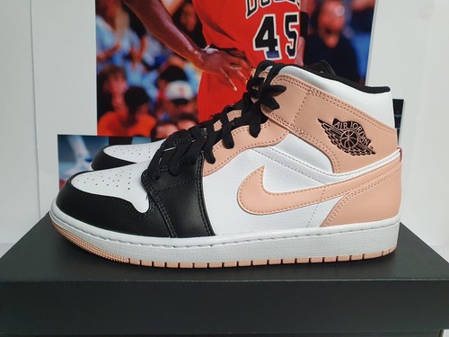シューズ(男性用) AIR JORDAN 1 MID W/B/CRIMSON TINT Nike Air Jordan 1 Mid Crimson Tint Arctic Orange Men's UK 9