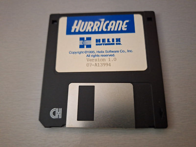 Hurricane version 1.0: Helix vintage 1995 software, Windows enhancer 3.5'' floppy