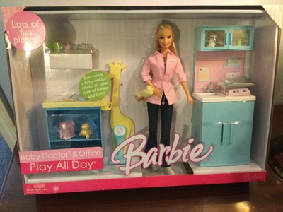 Mattel Barbie Baby Doctor & Office (2006) Play All Day Playset J9500 NIB