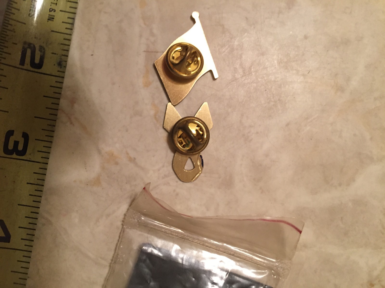 3 Different  American Waving Flag Lapel Pins Patriotic 18 k. Gold Fight Cancer