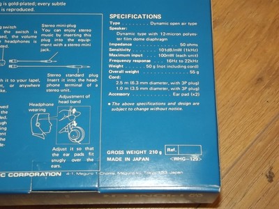 Pioneer SE-L11 Stereo Vintage Headphones NEW Made in Japan