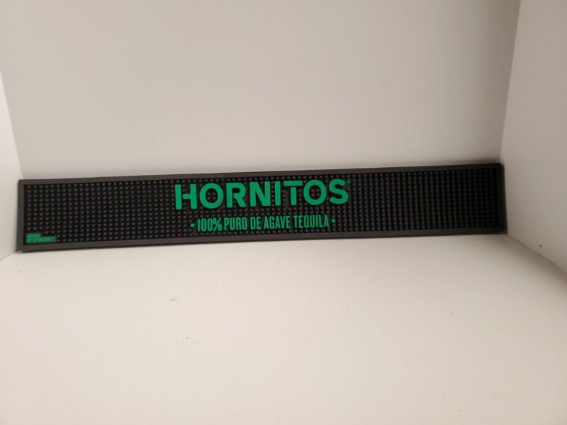 Hornitos Tequila Rubber Bar Mat Spill Rail Runner Brand New 24" x 3.5" 