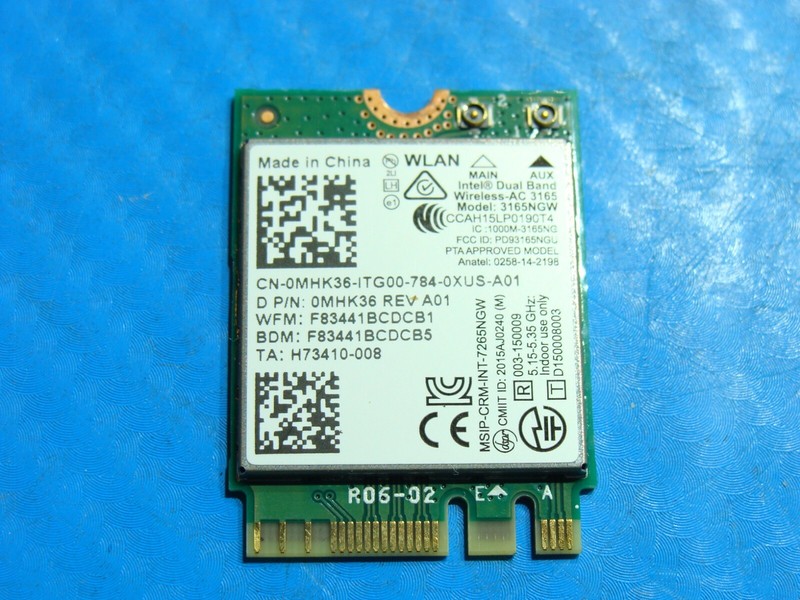 Dell Inspiron 15 3552 15.6" Genuine WiFi Wireless Card 3165NGW MHK36