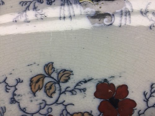 Antique Large Ridgway Chinese Japan Oval Platter