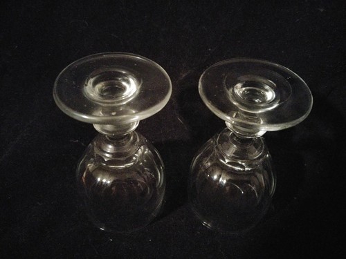 Pair of Early 19th Century Blown and Cut Wine Glasses