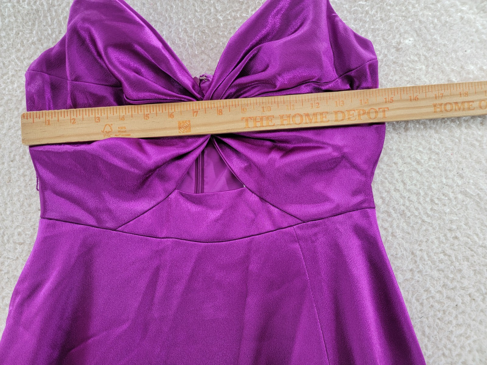 Aidan by Aidan Mattox Twist Front Mermaid Gown Women's 8 Purple Adjustable Strap - Picture 4 of 12