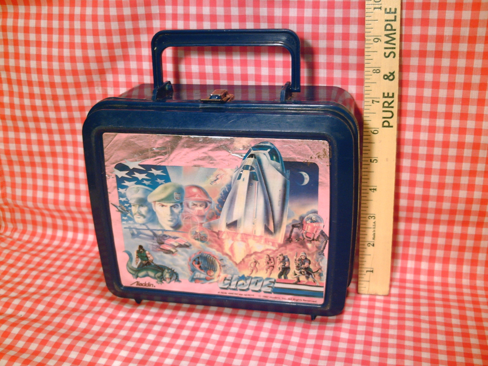 VINTAGE GI JOE A Real American Hero 1987 Hasbro ALADDIN Dark Blue Boy's Lunchbox