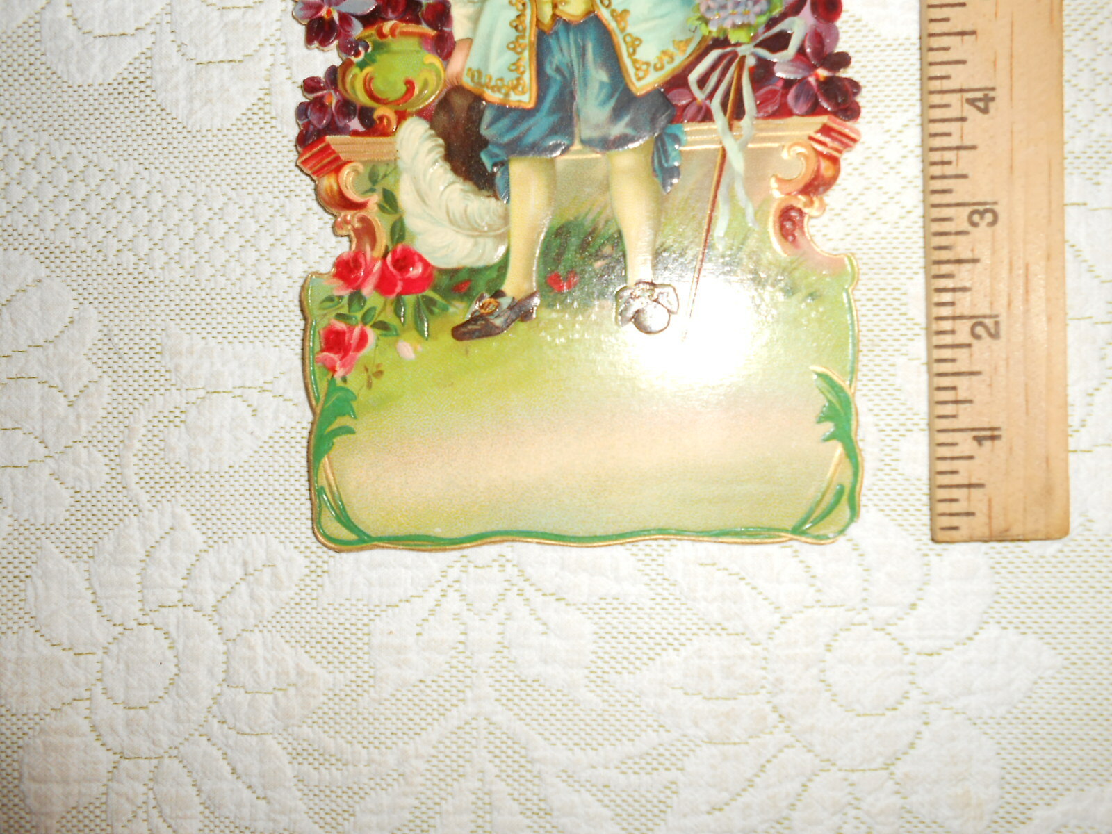 Large 1900 Antique Victorian Die-Cut Sign Little Boy NOS