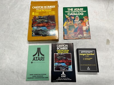 NICE Atari VCS 2600 Game NOS Complete in Open Box 1979 Canyon Bomber Text Label