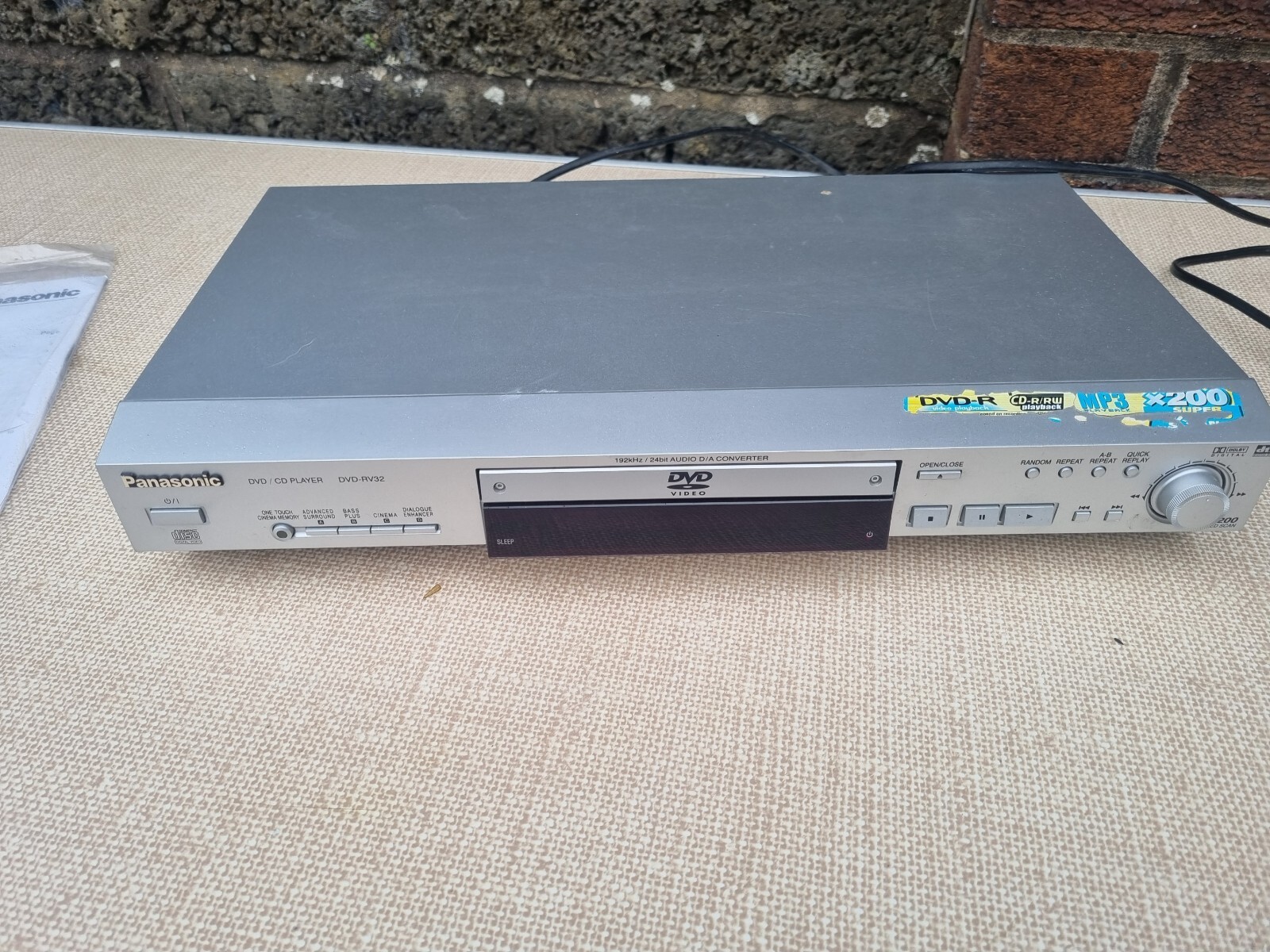 PANASONIC DVD/CD Player DVD-RV32 with Remote Control FREE