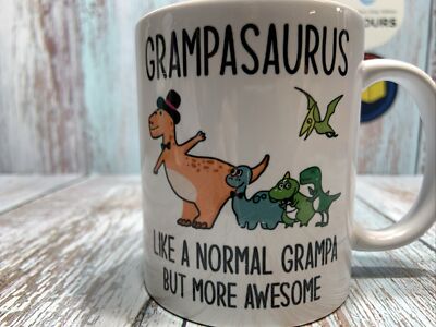 Funny Grampasaurus Coffee Mug Tea Cup Present For Fathers Day Birthday.New
