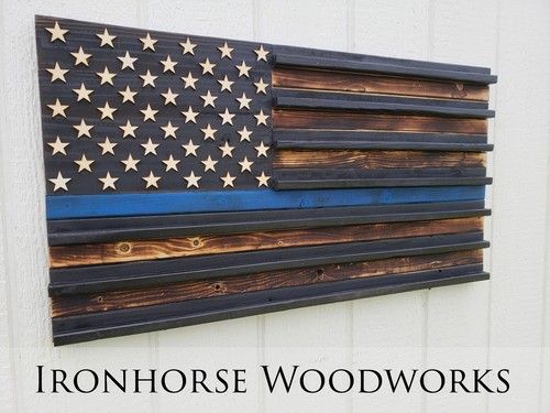 Thin Blue Line Police Officer, LEO, SWAT, First Responders, Coin Display Flag