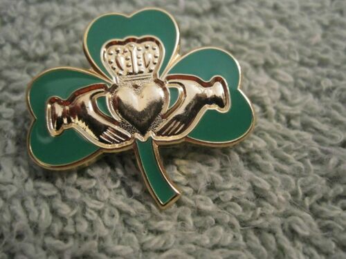 Saint Patricks Day Ireland "Shamrock & Claddagh" Badge St Patricks Day Irish 