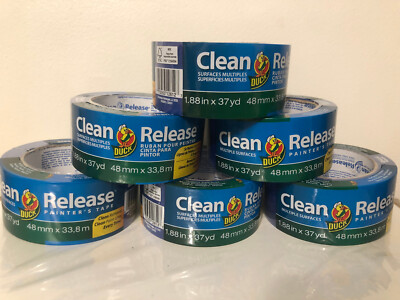PAINTER TAPE 6/PACK Clean Release 1.88 in. x 37 yd. Blue  222 YDS TOTAL (DUCK)