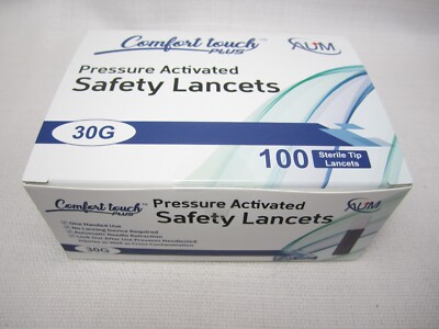 Comfort Touch Plus Lancets 30G Pressure Activated 100-ct Exp 2027+ Easy Use Aum