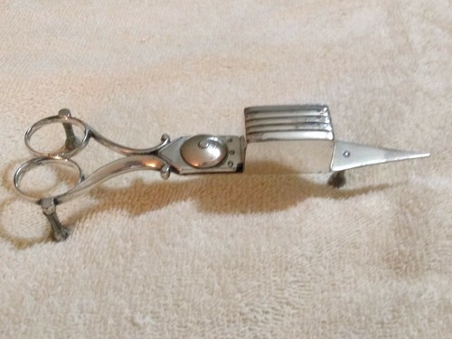 Antique Silver Plated Wick Trimmer French Marks