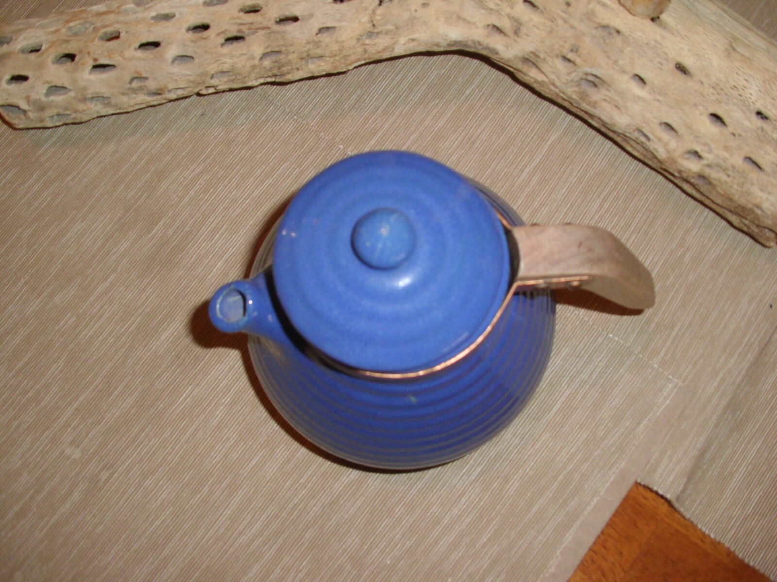 Vintage Bauer Pottery Ringware Royal Blue Snubnose Coffeepot