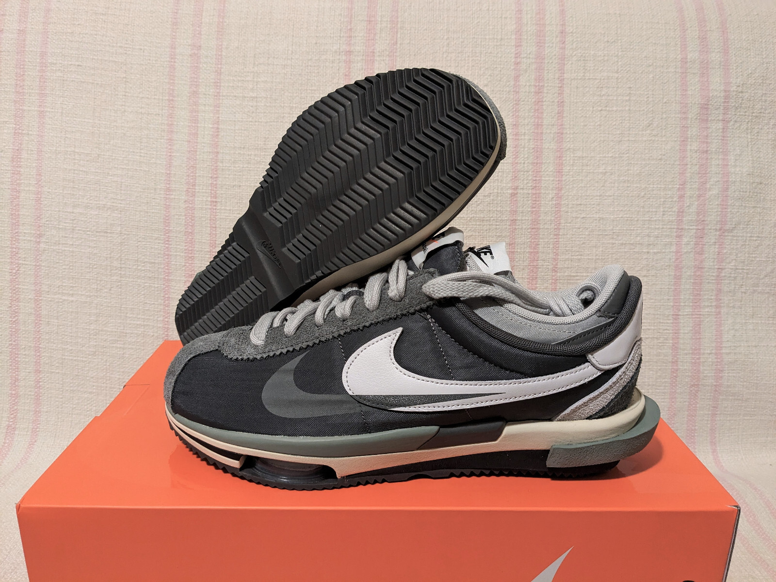 NIKE × SACAI ZOOM CORTEZ Iron Grey 26cm