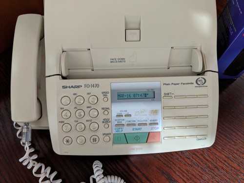 Sharp FO-1470 Home/Office Plain Paper Facsimile Fax Machine with Spare Ribbon
