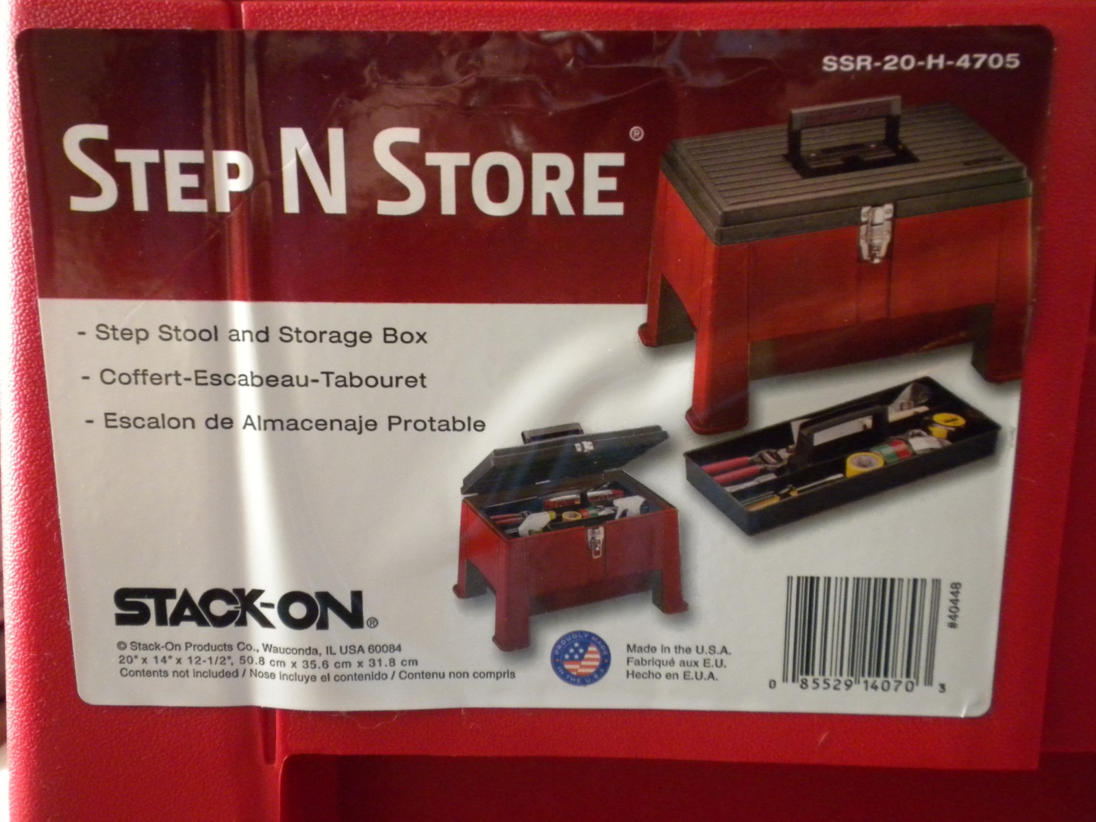 Step Toolbox Stack On Black/Red Step N Store Tools Storage Handy Sit