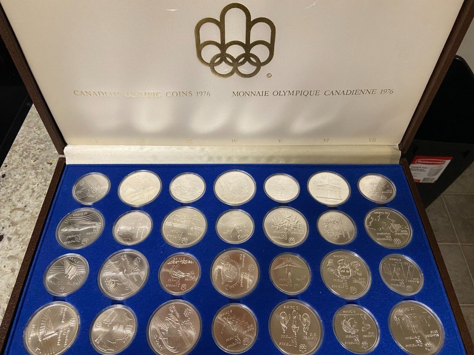 1976 Canadian Montreal Olympic Games 28 .925 Silver Coin Set 1976 Canadian Montreal Olympic Games 28 .925 Silver Coin Set