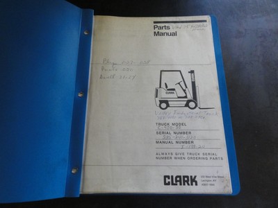 Clark C-500-20 Forklift Parts Manual