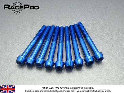 10x Titane Parallel Socket Bolt Torx-M7 x 30 mm x 1 mm-Noir RacePro