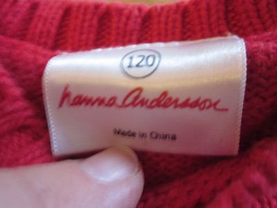 Hanna Andersson Handsome Red White Nordic Style Cotton Sweater Size 120 5 6