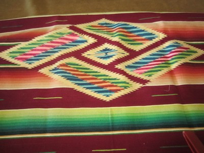 SARAPE woven hand made loom CHILE multi color MINT Vintage