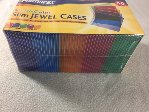 Memorex CD/DVD Multi-Color Slim Jewel Cases 49 Count Pack