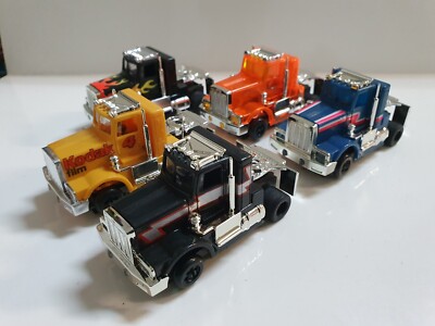 TYCO  peterbilt trucks lot of 5 with running chassis slotcar. LOOK!