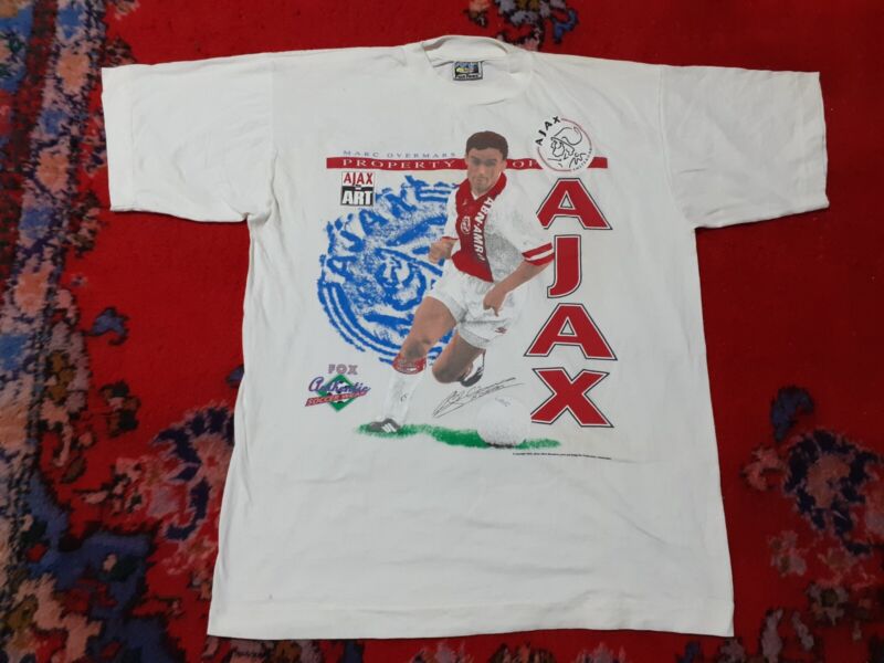Ajax Amsterdam Marc Overmars Vintage Single Stitch T-shirt Size L
