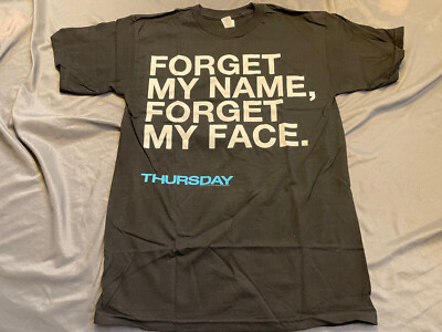 Thursday forget my name Sm T-Shirt Official w/Patch & Stickers emo hardcore punk