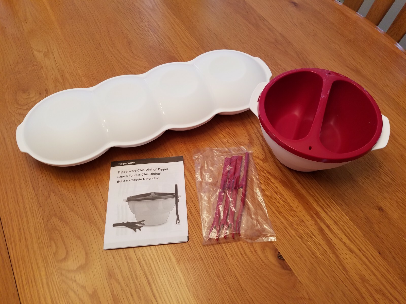 Tupperware Chic Dining Set, Appetizer Tray & Fondue Dipper