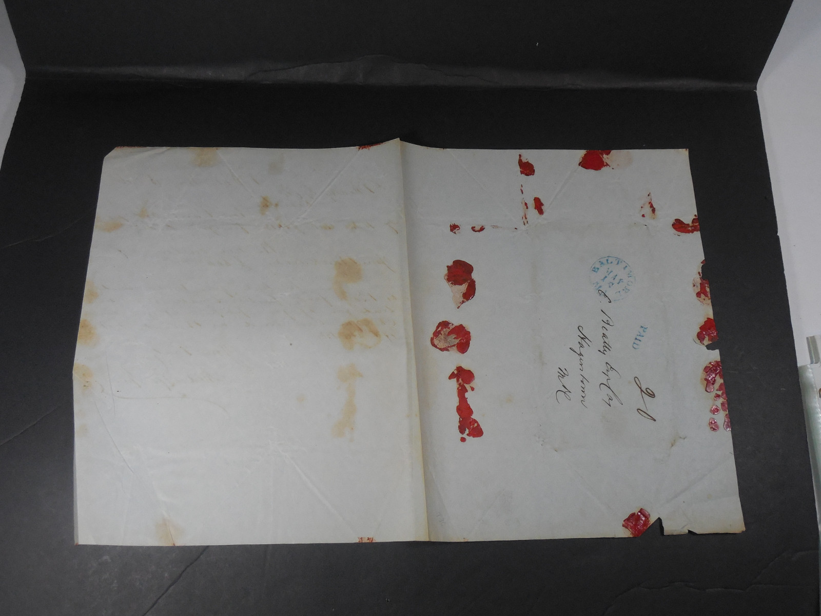 1846 BALTIMORE MARYLAND BANK ACCOUNT BALANCE LETTER HISTORICAL PAPER EPHEMERA