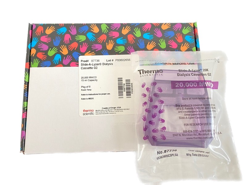 (8/Pk) THERMO 15mL Slide-A-Lyzer G2 Dialysis Cassettes Protein 20K MWCO 87736