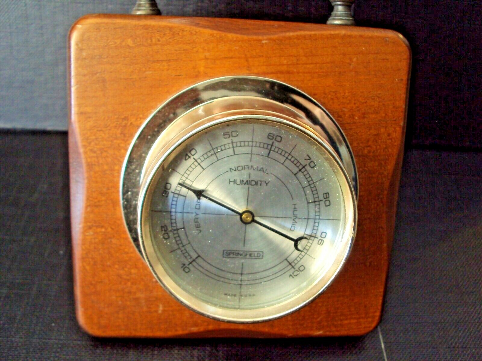 Vintage Springfield Weather Station W/ Key Thermometer Barometer Humidity Eagle