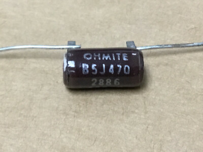 (1 PC)  OHMITE  B5J470   Resistor, Wirewound, 470 Ohm, 187V, 5±%, 260ppm 