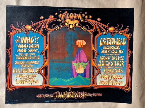 THE WHO GRATEFUL DEAD BG 133 FILLMORE concert poster BILL