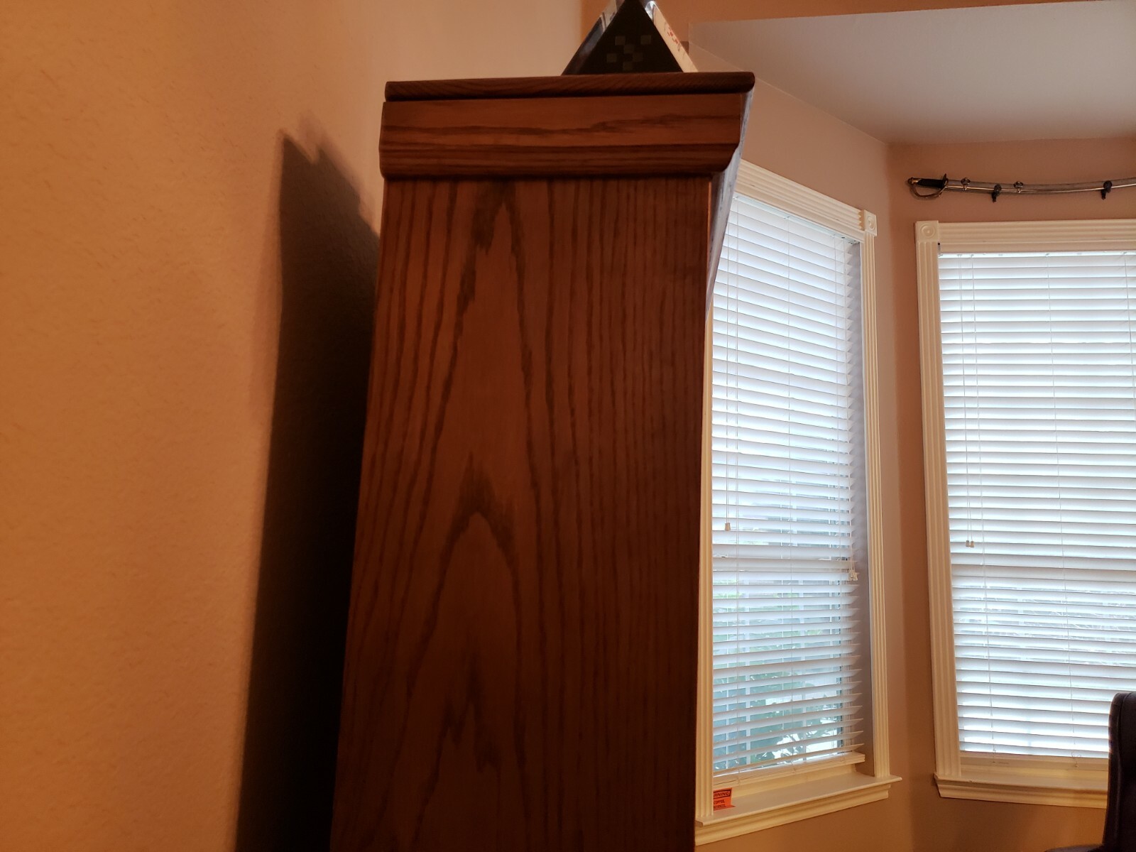 Custom made solid oak wall bookcase