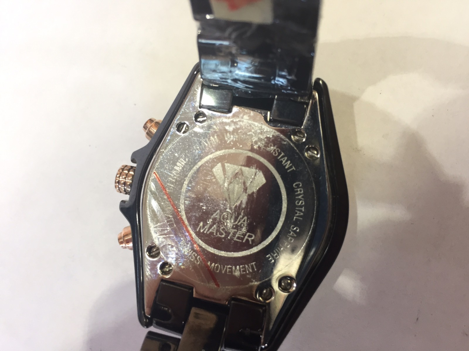Pre-owned Techno By Jpm 1.25t  Ladies Diamond Black Ceramic Watch Joe Rodeo Aqua Master115s