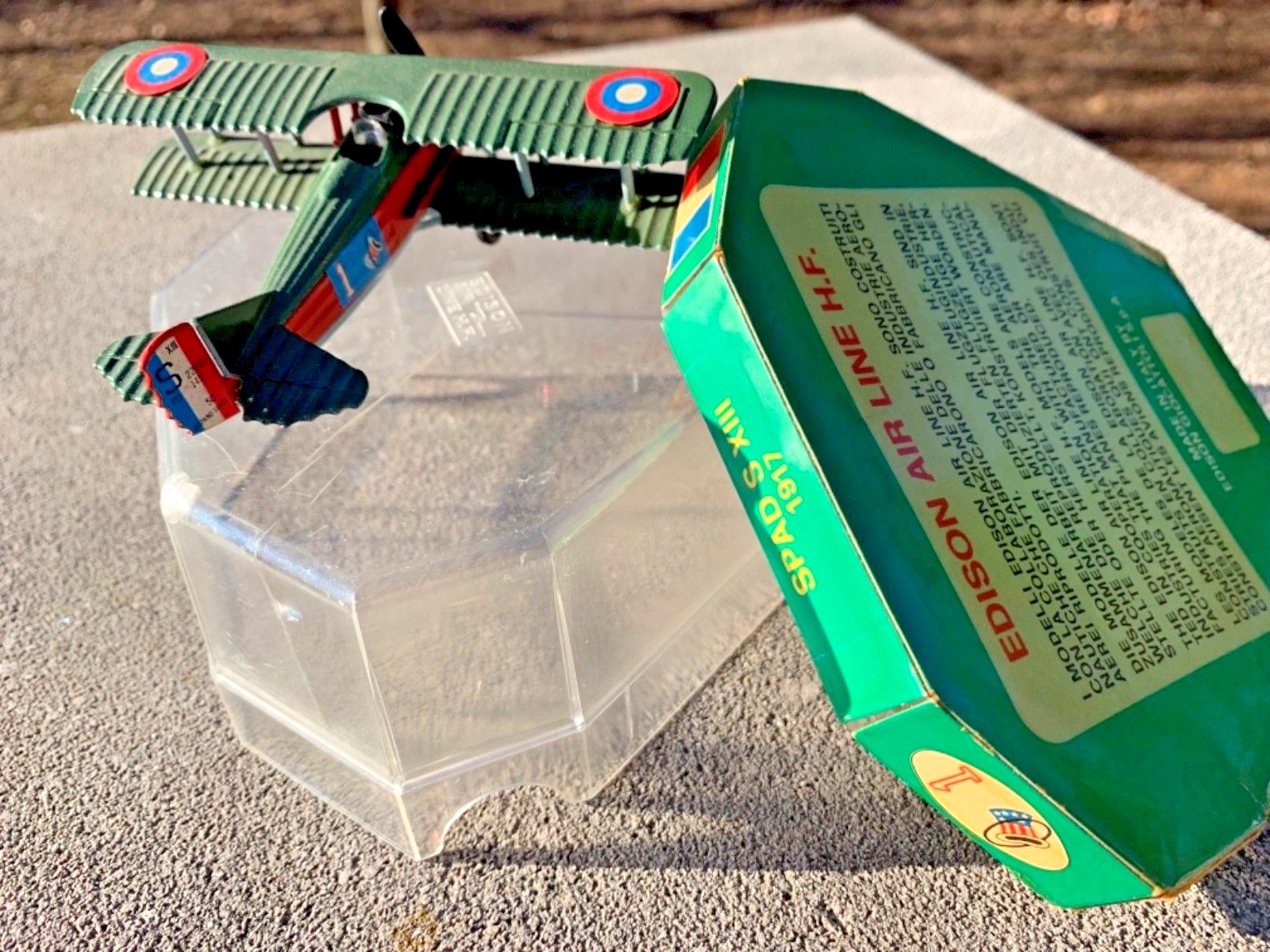 Diecast Plane EDISON AIR LINE H.F Spademan S XIII, 1917,. WW 1 Fighter Plane