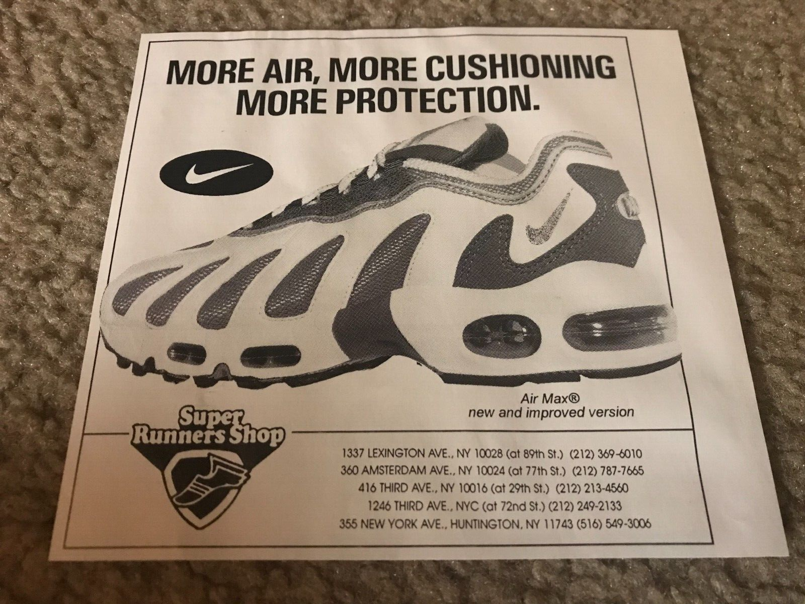 Vintage 1996 NIKE AIR MAX Running Shoes Poster Print Ad